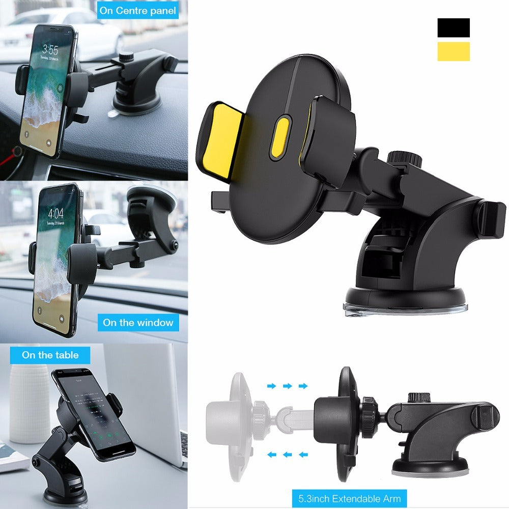 360° Telescopic Phone Mount Minimalist – Strong Dashboard Suction